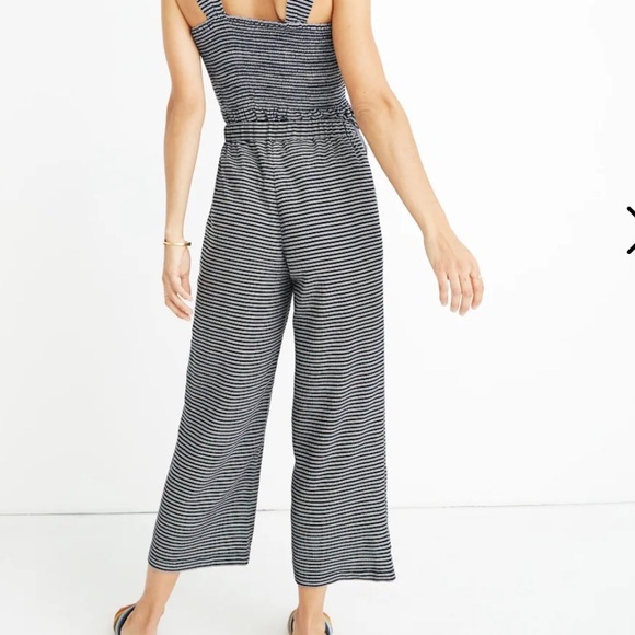 Madewell Texture & Thread Wide Leg Pull On Pant in Stripe Sz M - Picture 2 of 10